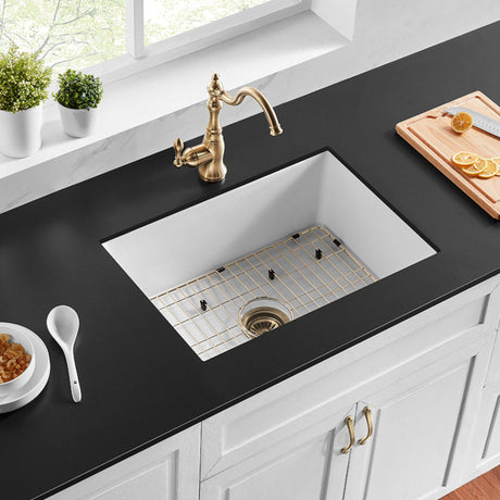 POS Camden Gloss White Fireclay Undermount Kitchen Sink 810x480x254mm