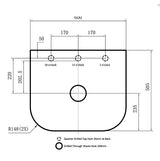 POS Curved Stone 600mm-drawing