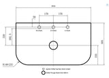 POS Curved Stone Top 900 drawing