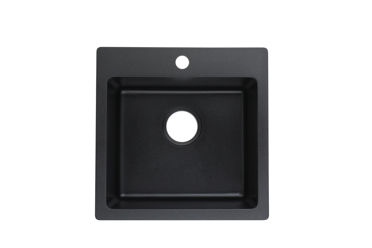 POS Quartz Top-mount Laundry Tub 590x520x230 (Matte Black)