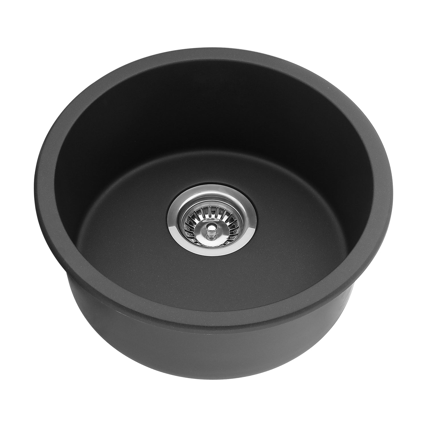 POS Round Quartz Undermount Kitchen Sink 410x410x210 (Matte Black)