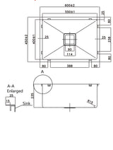 POS Stainless Steel Kitchen Sink 550x400x235 (Gun Metal)