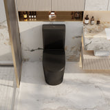 Pani Rimless Back To Wall Toilet Suite (Gloss White/ Matte Black)