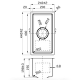 New Cora Above / Undermount Sink 240 x 440 x 200mm (Chrome)