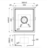 New Cora Above / Undermount Sink 380 x 440 x 200mm (Chrome)