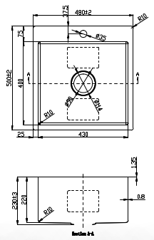 Eden above/undermount laundry sink,35L