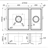 New Cora Above / Undermount Sink 670 x 440 x 200mm (Chrome)