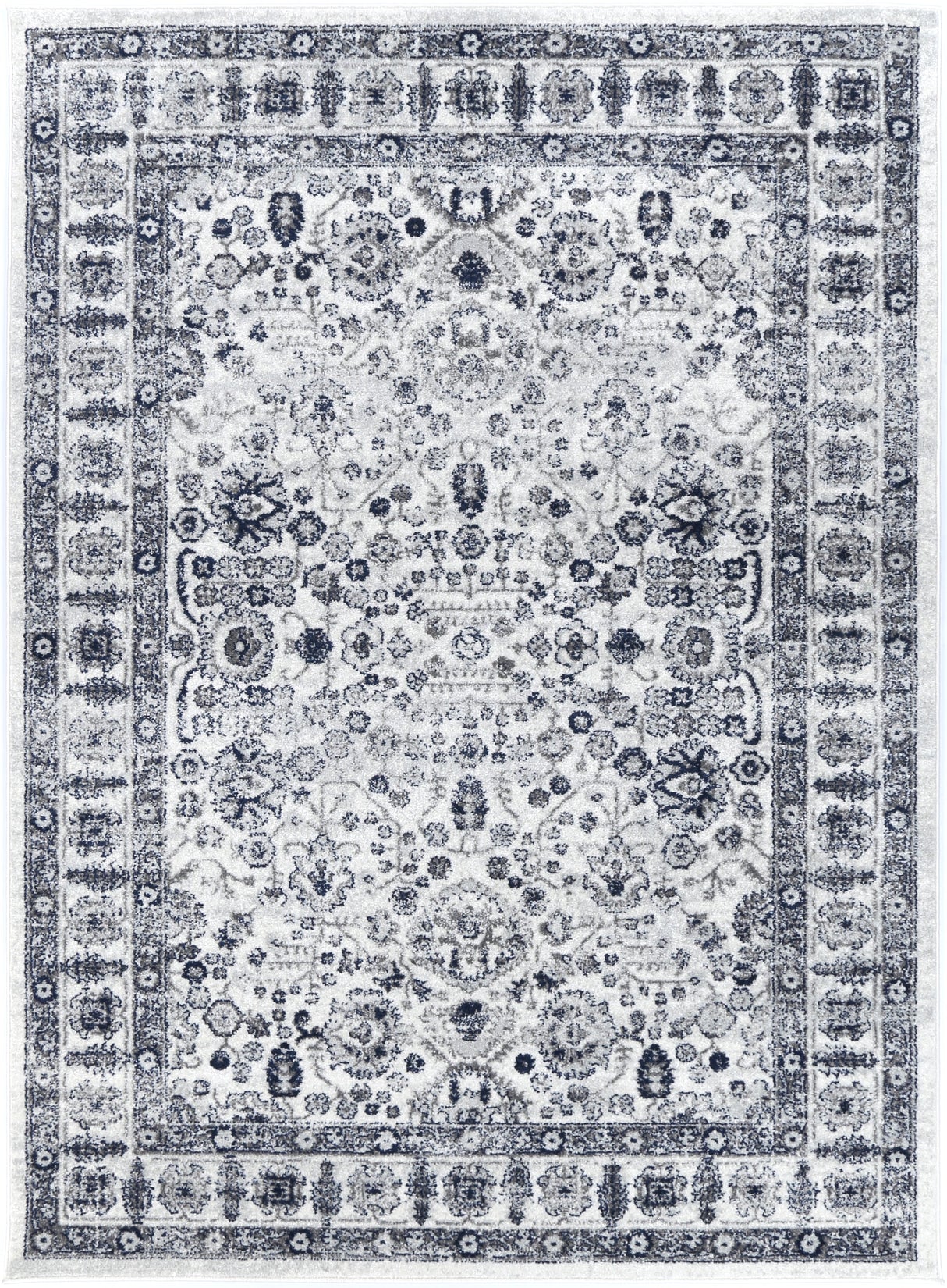 Provence Bonaparte Navy Cream Traditional Rug - PROV16