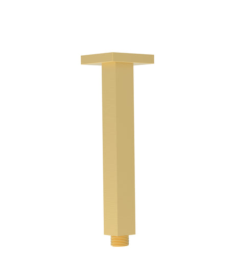 Square Vertical Shower Arm 310mm - Brushed Gold