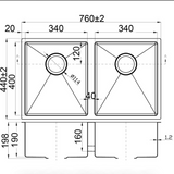 Eden Above / Undermount R10 760x440x190mm (Chrome)