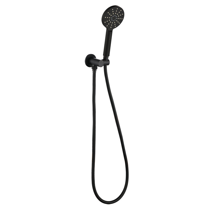Cora Round Hand Shower On Wall Outlet Bracket - Matte Black
