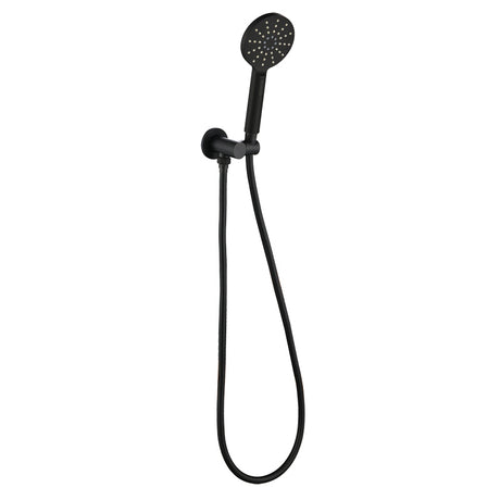 Cora Round Hand Shower On Wall Outlet Bracket - Matte Black