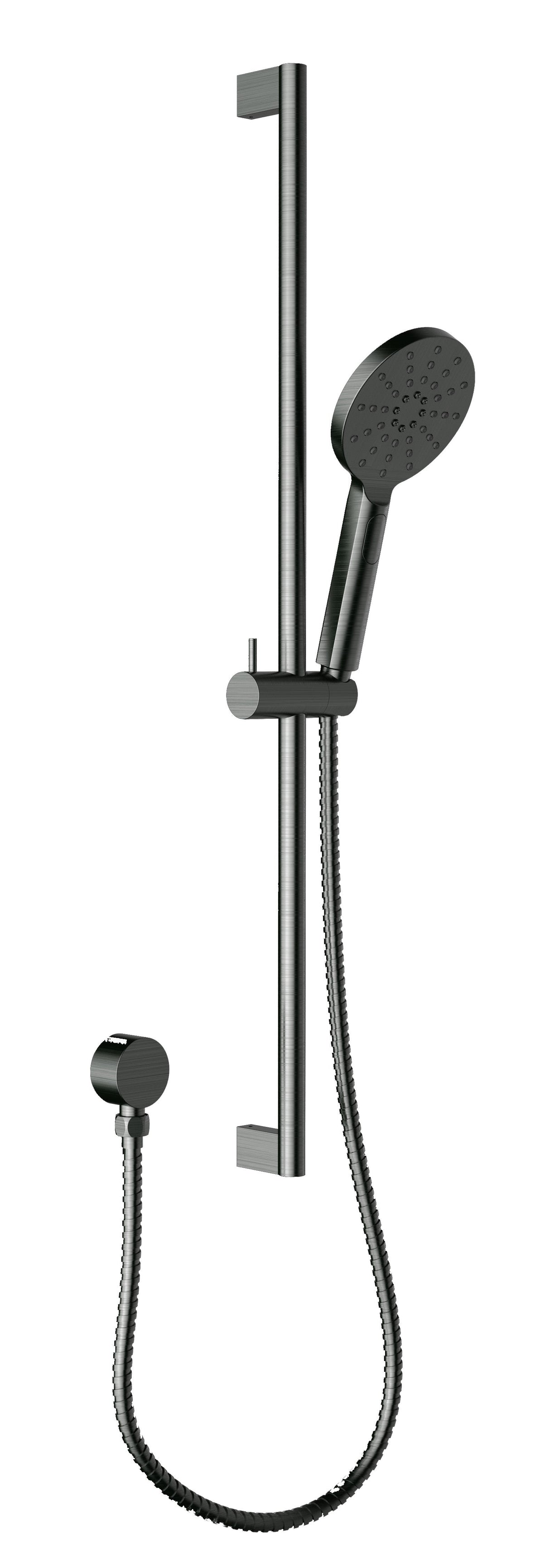 Cora Round Sliding Shower Set - Brushed Gun Metal