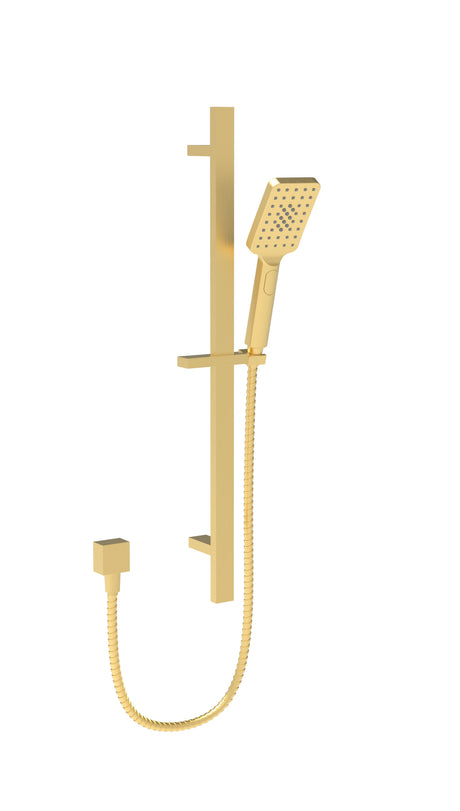 Eden Square Sliding Shower Set - Brushed Gold