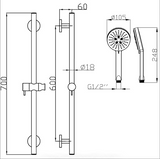 Otus Sliding Rail Shower Set (Matte Black)