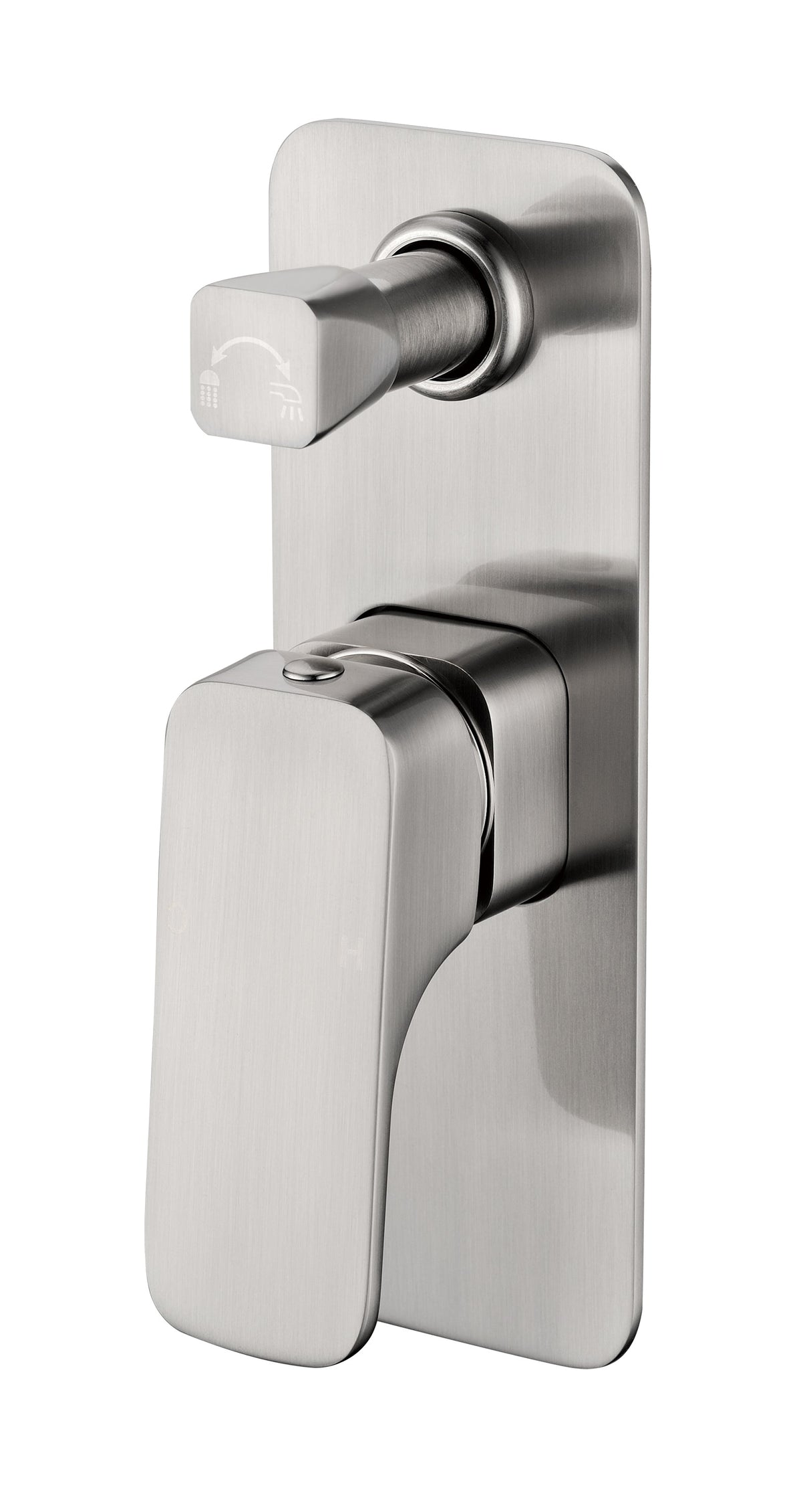 Eden  Round Cornered Rectangle Handle Wall Mixer with  Diverter (Brushed Nickel)