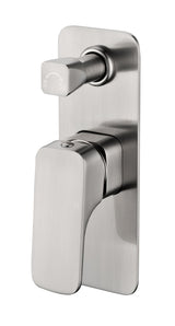 Eden  Round Cornered Rectangle Handle Wall Mixer with  Diverter (Brushed Nickel)