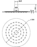 PAVIA Shower Head Stainless Steel Round (300mm) - Chrome