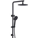 PAVIA Twin Shower On Rail Top Inlet Round (250mm) - Matte Black