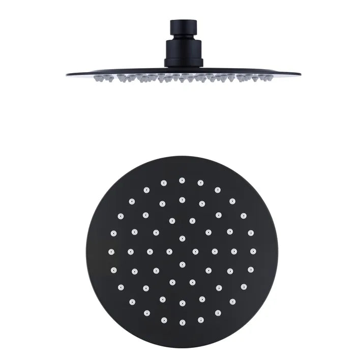 PAVIA Twin Shower On Rail Top Inlet Round (250mm) - Matte Black