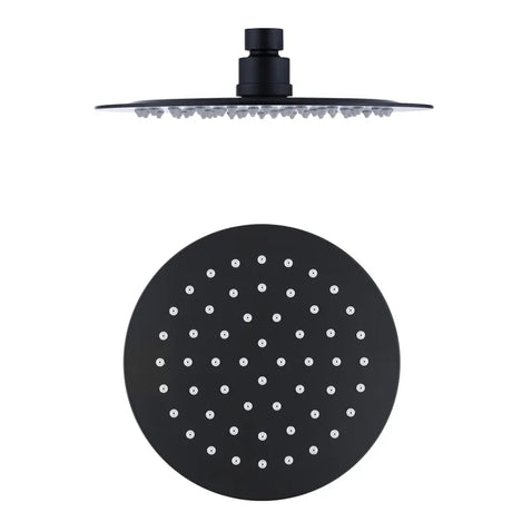 PAVIA Twin Shower On Rail Top Inlet Round (250mm) - Matte Black