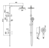 PAVIA Twin Shower On Rail Top Inlet Round (250mm) - Matte Black