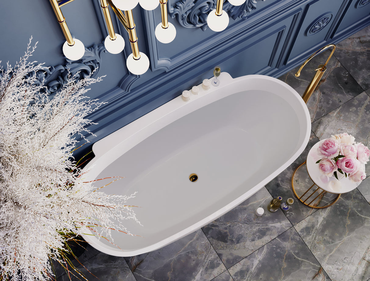 PALERMO Freestanding Bathtub Overflow 1650mm/1750mm