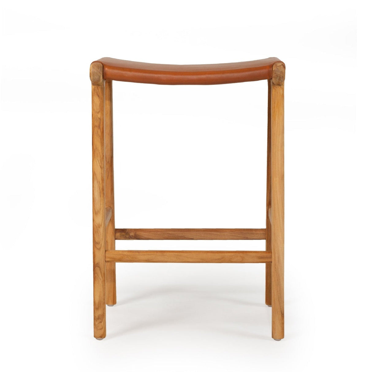 Paloma Leather Saddle Stool -  Flat Tan