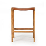 Paloma Leather Saddle Stool -  Flat Tan