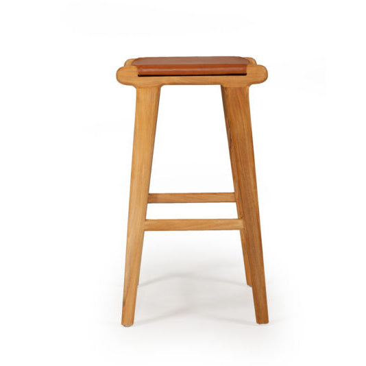 Paloma Leather Saddle Stool -  Flat Tan