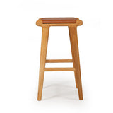 Paloma Leather Saddle Stool -  Flat Tan