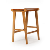 Paloma Leather Saddle Stool -  Flat Tan