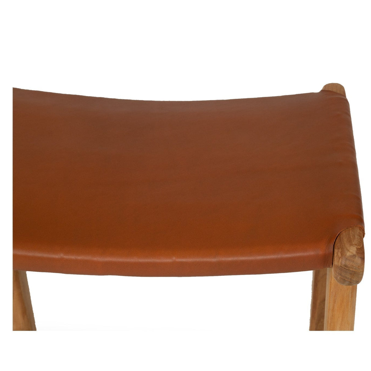 Paloma Leather Saddle Stool -  Flat Tan
