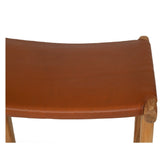Paloma Leather Saddle Stool -  Flat Tan