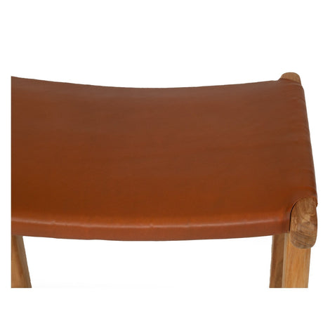 Paloma Leather Saddle Stool -  Flat Tan