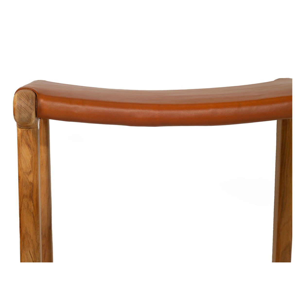 Paloma Leather Saddle Stool -  Flat Tan