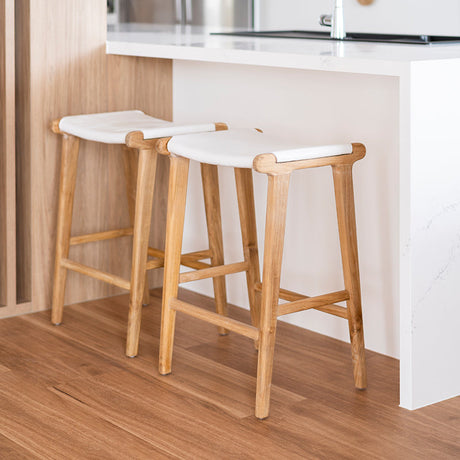 Paloma Leather Saddle Stool - Whitley