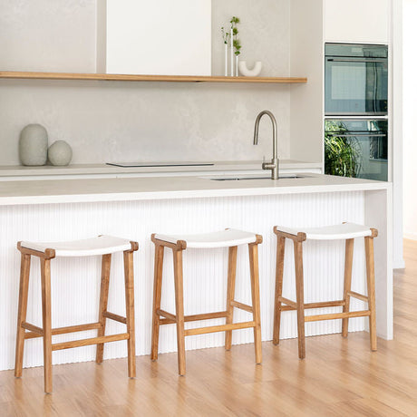 Paloma Leather Saddle Stool - Whitley