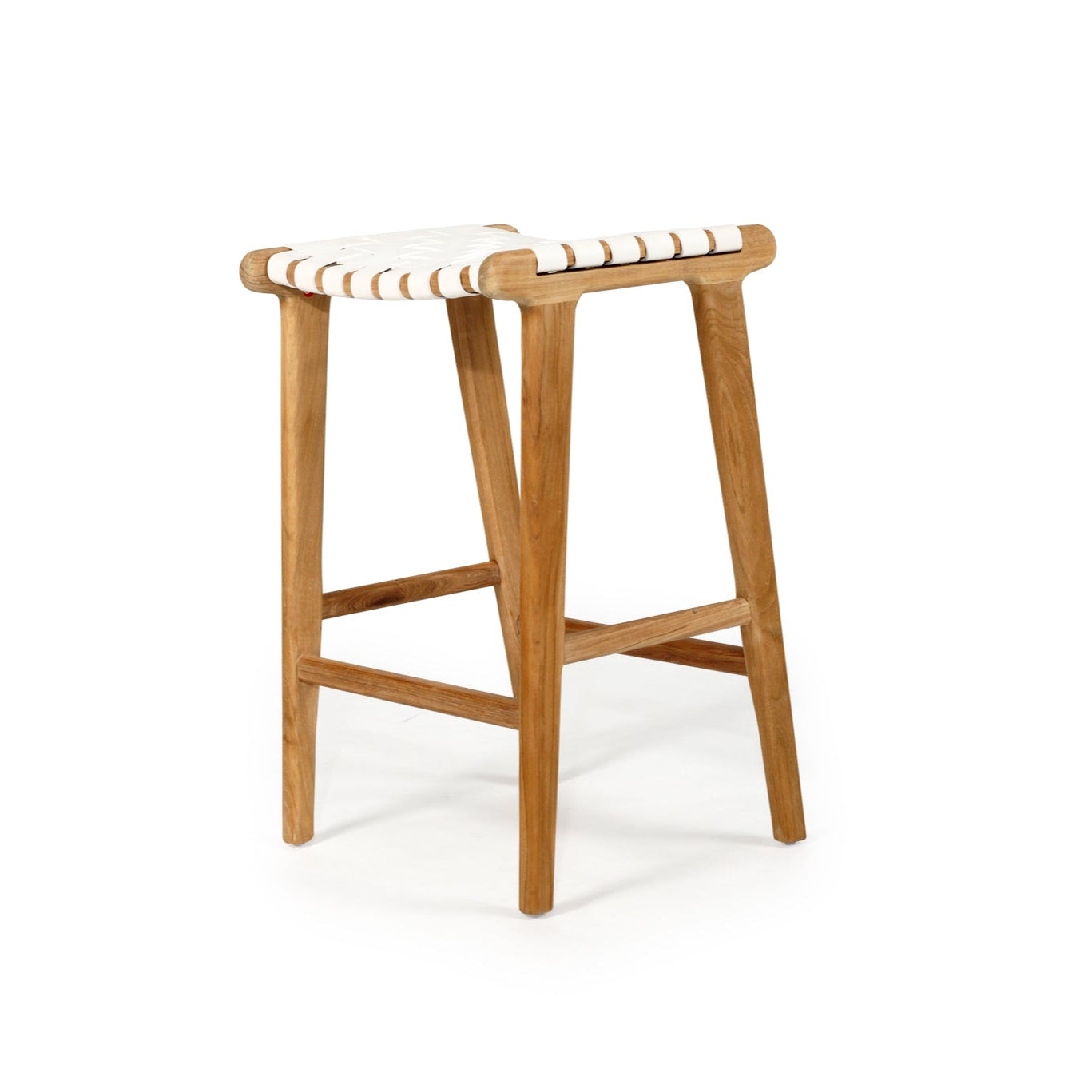 Paloma Leather Saddle Stool - Whitley Woven - 0.66m