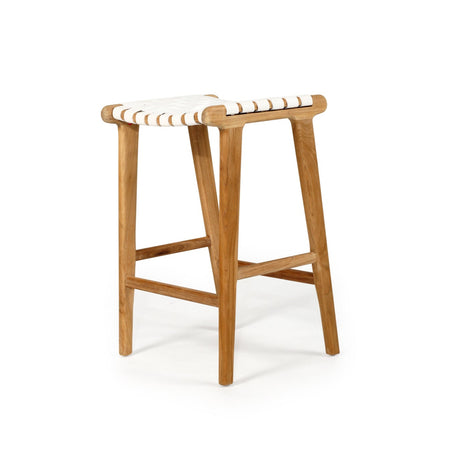 Paloma Leather Saddle Stool - Whitley Woven - 0.66m