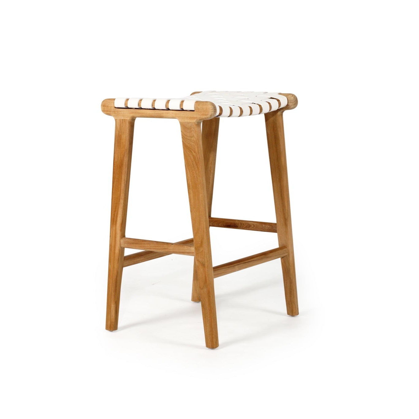 Paloma Leather Saddle Stool - Whitley Woven - 0.66m