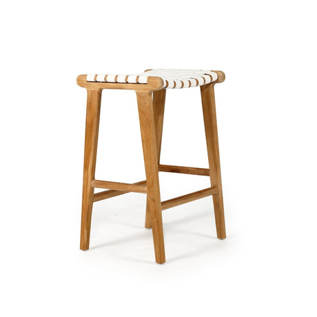 Paloma Leather Saddle Stool - Whitley Woven - 0.66m