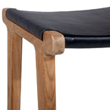 Paloma Leather Saddle Stool – Black – Flat