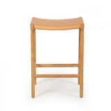 Paloma Leather Saddle Stool – Flat Natural
