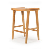 Paloma Leather Saddle Stool – Flat Natural