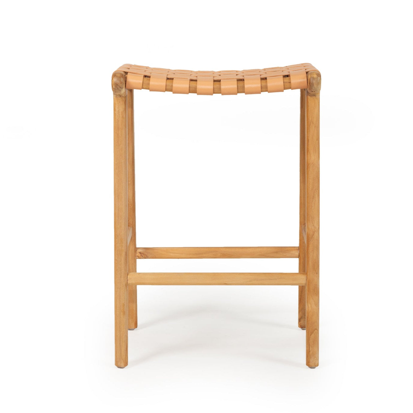 Paloma Leather Saddle Stool – Woven Natural