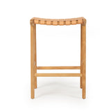 Paloma Leather Saddle Stool – Woven Natural