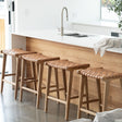 Paloma Leather Saddle Stool – Woven Natural