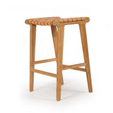 Paloma Leather Saddle Stool – Woven Natural
