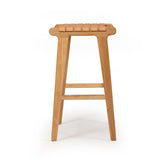 Paloma Leather Saddle Stool – Woven Natural